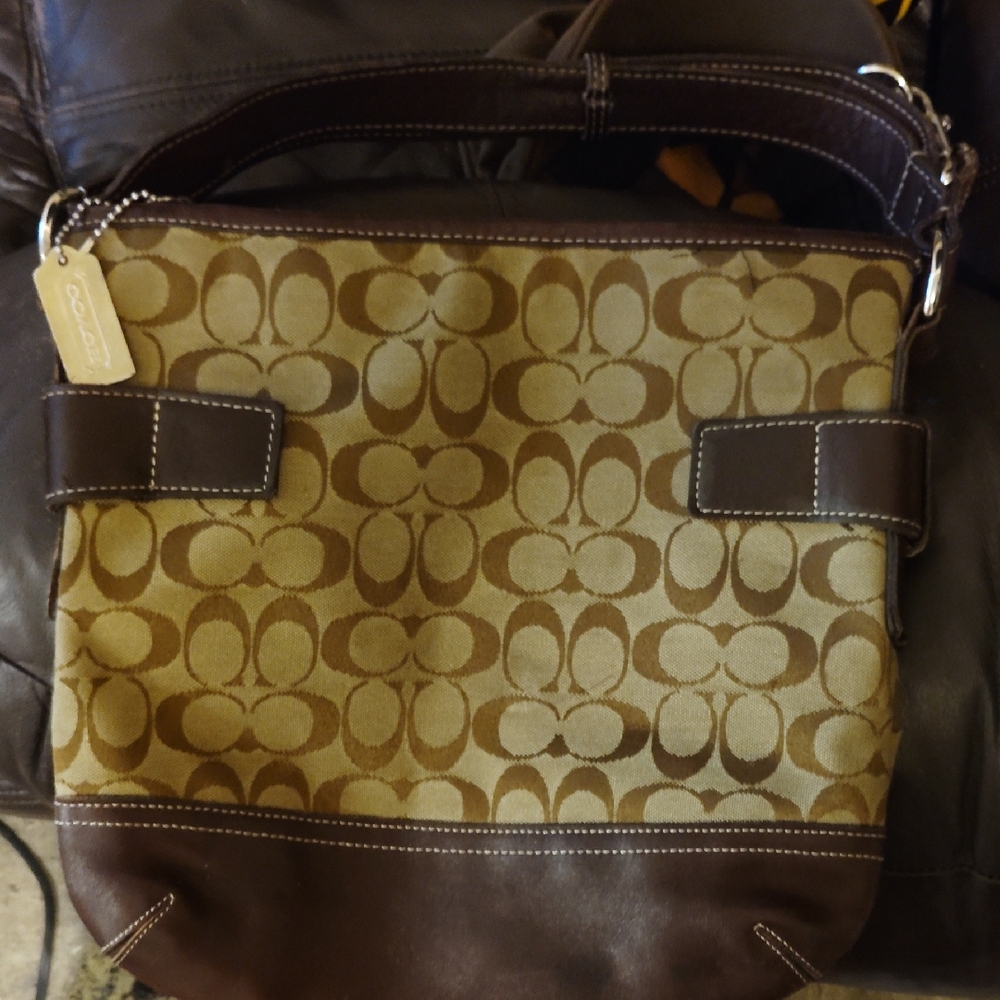 Coach Brown and Tan Men's Bag